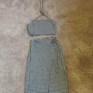 Reformation Gingham Skirt/Top Set